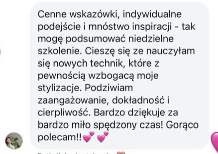 Opinia kursantki o niedzielnym szkoleniu