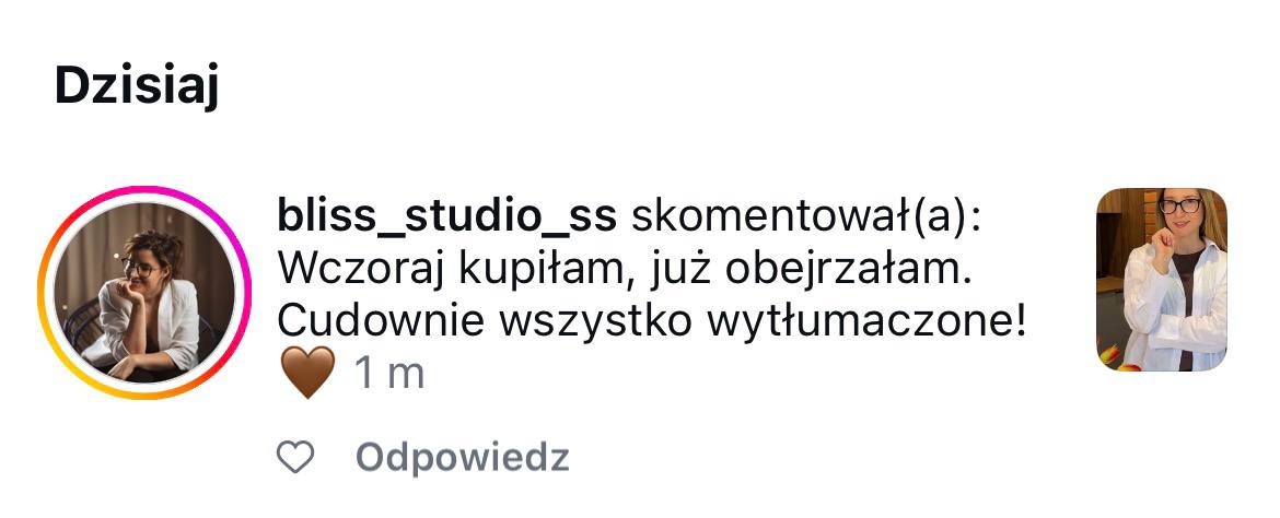 Komentarz bliss_studio_ss o szkoleniu online